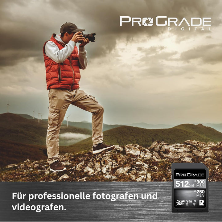 SD UHS-II 512 GB Karte V90 - Bis zu 250MB/s Schreibgeschwindigkeit und 300MB/s Lesegeschwindigkeit |