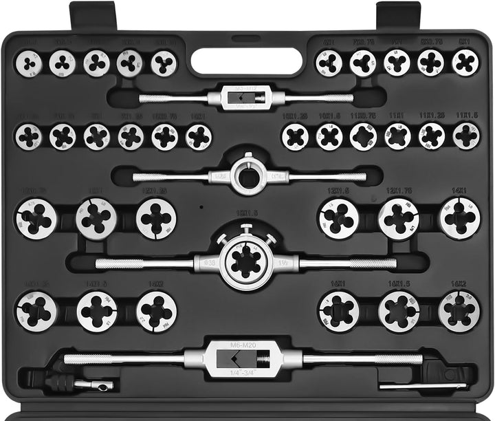 Gewindeschneid-Satz 110 tlg Gewindeschneider set M3 - M20 Gewindeschneidsatz Schneider Bohrer aus Le