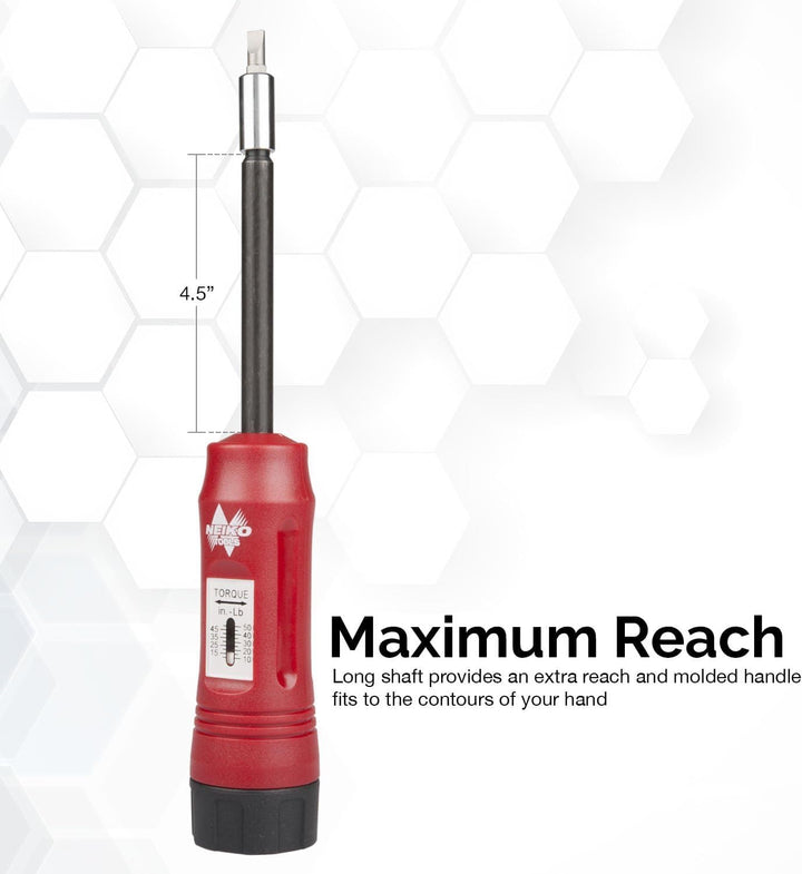 NEIKO 10573B Drehmomentschraubendreher-Set, 6,35 mm (1/4 Zoll), 20 Sechskant-Bits, 25,4 cm bis 127,7