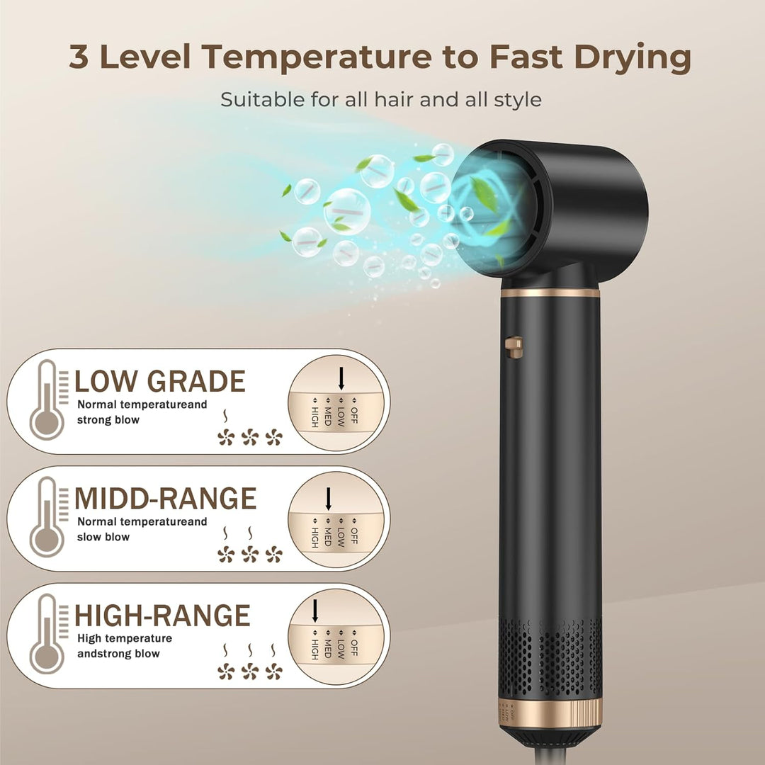 Hairstyler 5 in 1 Airbrush Haarstyler | Pro Air Styler Set - 1000W Rundbürstenföhn, Air Curler, Warm