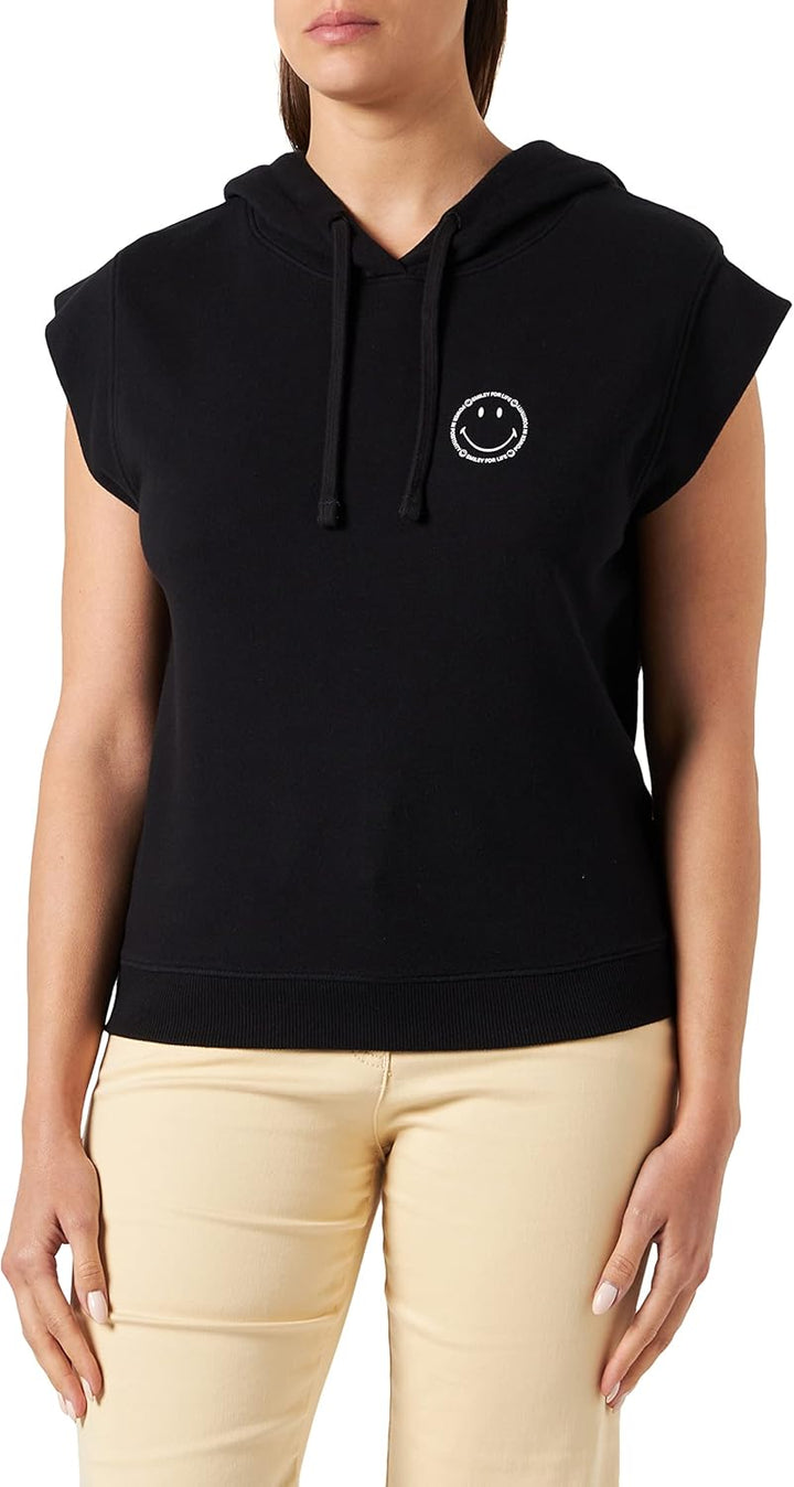 s.Oliver Kurzarm-Sweatshirt mit Smiley®-Print, Schwarz