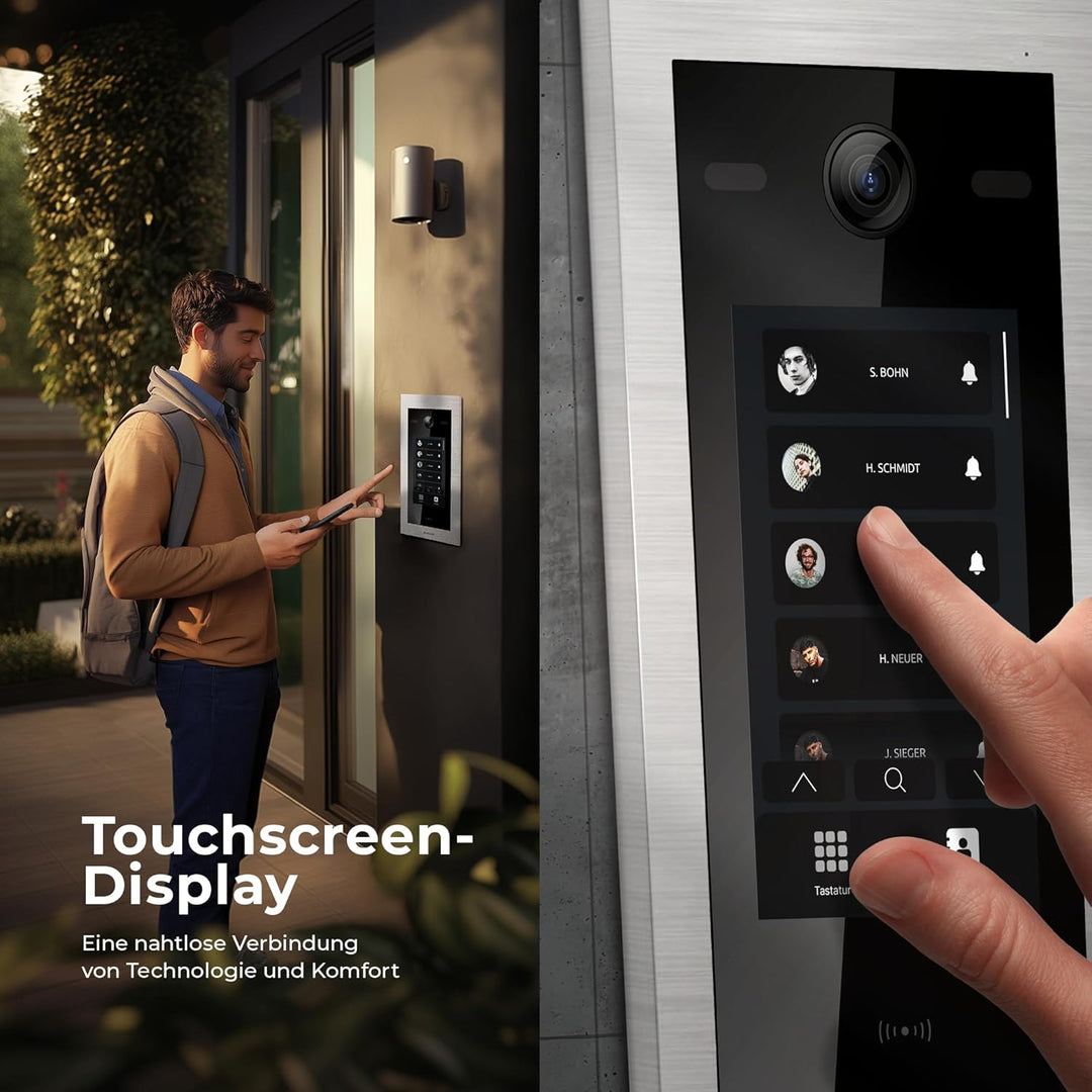 Balter EVO-HD Video Türsprechanlage mit Touchscreen Türstation, Video Türklingel, Smartphone App, 4