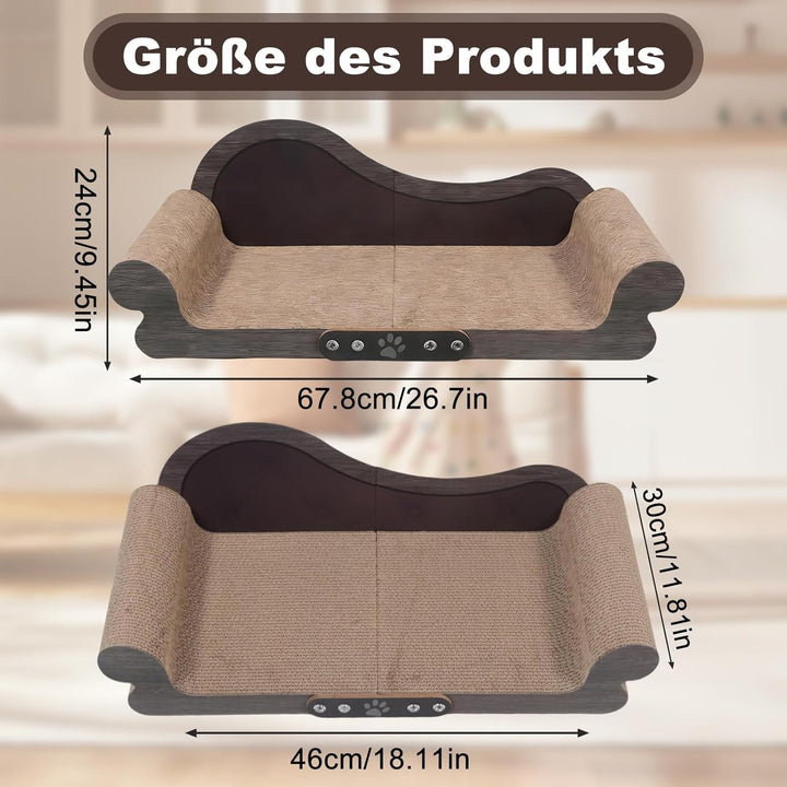 Sofa förmiges Kratzbretter Katze - Katzenkratzbrett aus Langlebiger Wellpappe, 67.8cm Breite, Kratzp