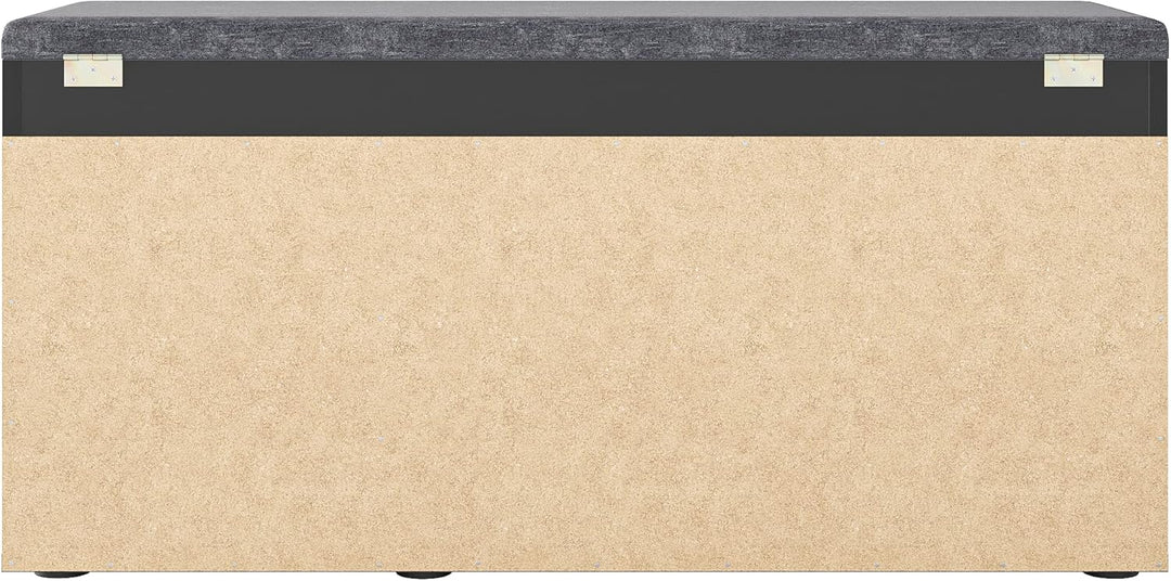 KOMTO Schuhbank mit Sitzfläche - Schuhregal Bank mit Stauraum Schwarz 100 x 48 x 32 cm Schuhschrank