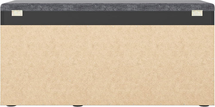 KOMTO Schuhbank mit Sitzfläche - Schuhregal Bank mit Stauraum Schwarz 100 x 48 x 32 cm Schuhschrank