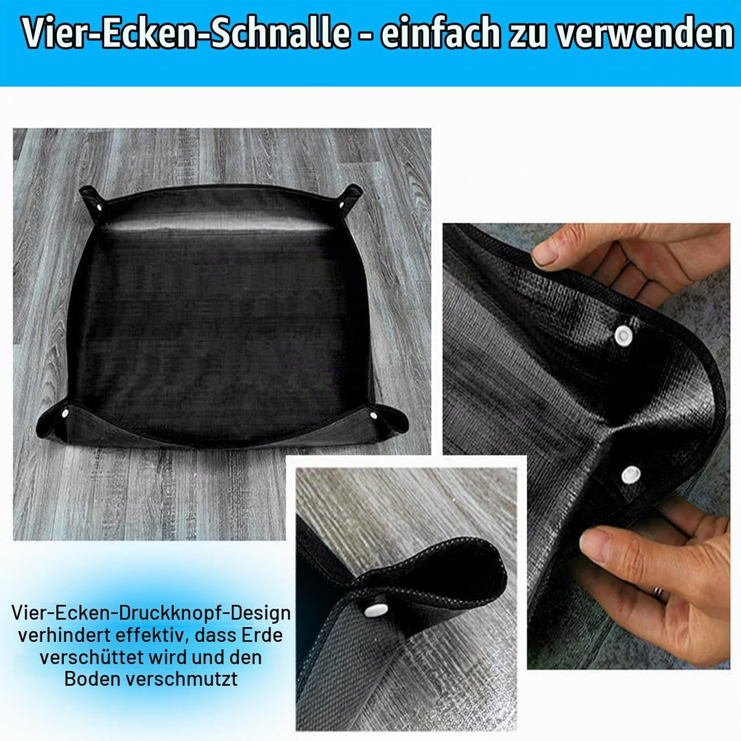Pflanzmatte – wasserdichte Umtopfmatte 150x150 cm, Robuste Pflanzunterlage für Gartenarbeit, Balkon