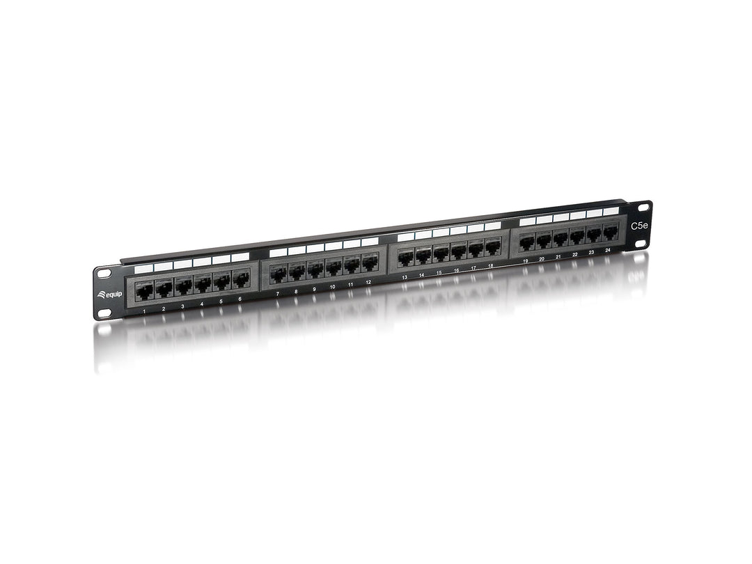 Equip Cat5e Patch Panel 48, 3 cm (19 Zoll) 1HE (24-Port, RJ45) schwarz
