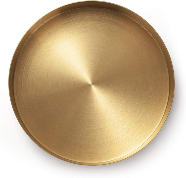 Rundes Tablett aus Edelstahl Serviertablett Goldfarben Schmuck- und Make-up-Organizer/Kerzenteller G