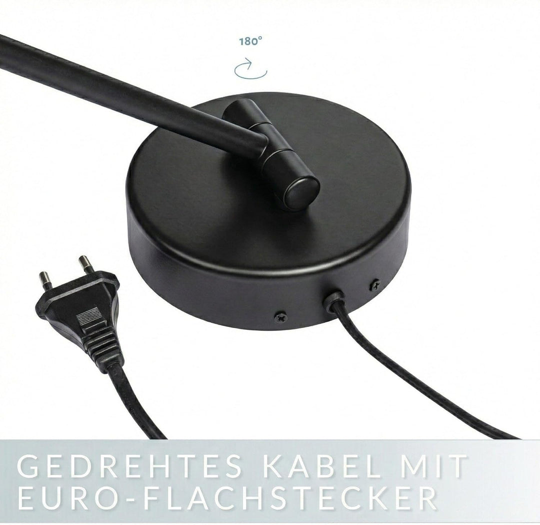 LED Kosmetikspiegel Modena schwarz – 360° Wand-Schminkspiegel mit Dimmer, Tageslicht-LEDs &amp; 5x/10x V