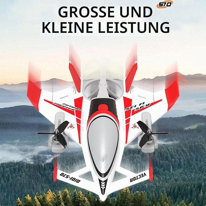 FLYCOLOR QIDI 570 RC Flugzeug 2,4 GHz 6CH RC Segelflugzeug Festflügelflugzeug 3 Flugmodelle Bürstenl