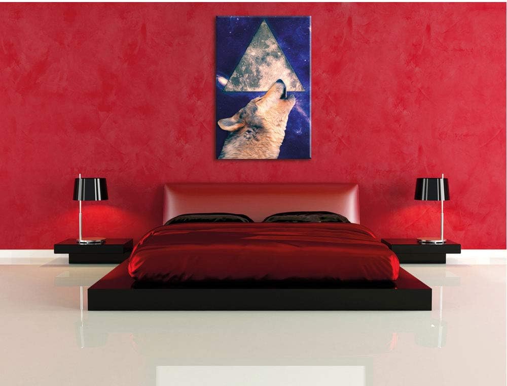 Howling Leinwandbild Bild auf Leinwand, XXL riesige Bilder fertig gerahmt mit Keilrahmen, Kunstdruck