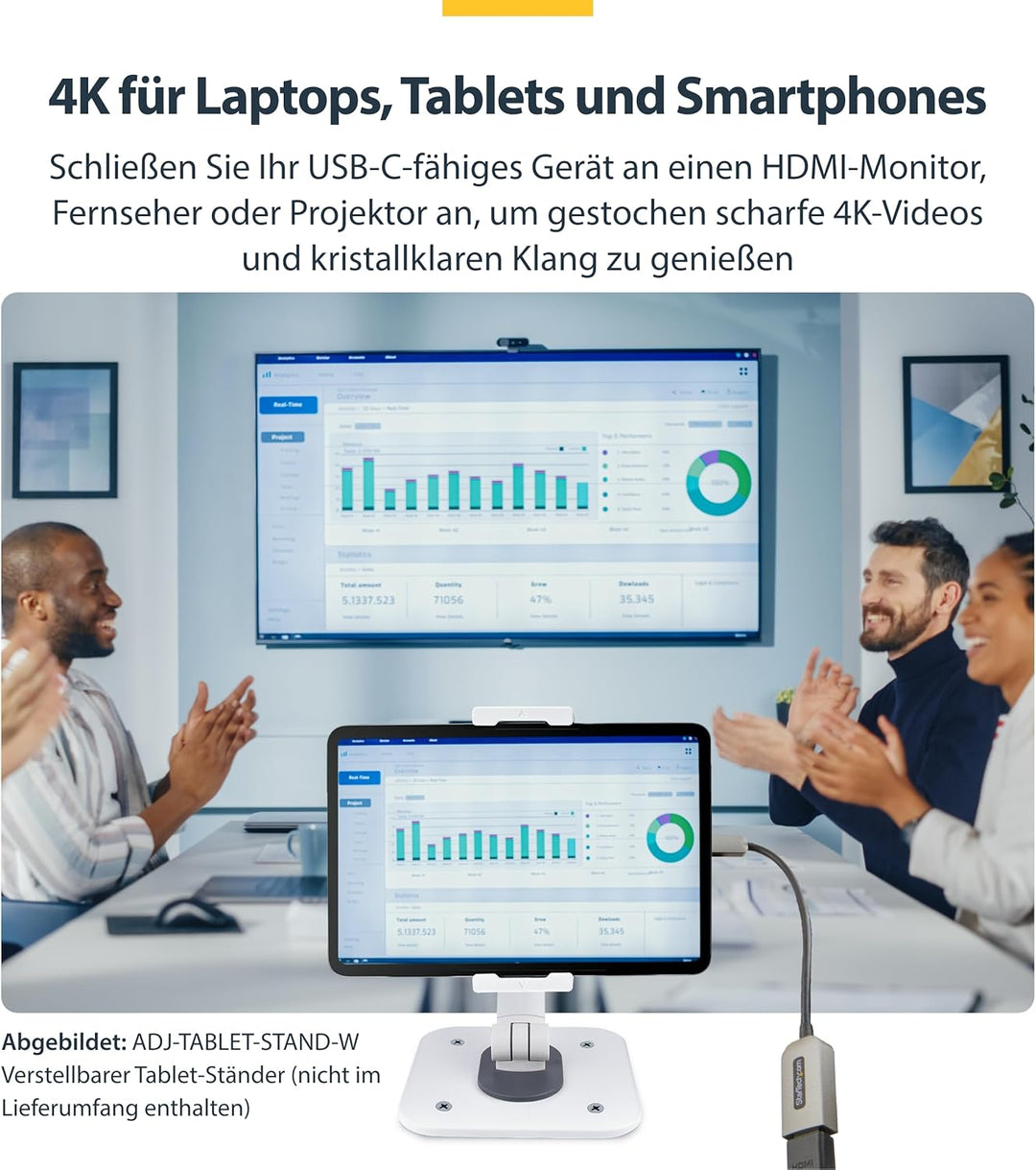 StarTech.com USB-C auf HDMI Adapter - 4K 60Hz Video, HDR10 - USB-C auf HDMI 2.0b Adapter Dongle - US