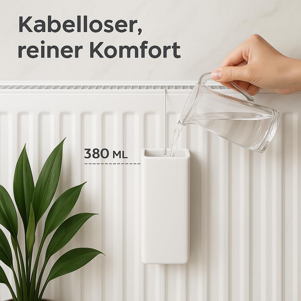 Luftbefeuchter für Heizung Set inkl. Haken - Keramik Wasserverdunster - beige matt - Wasserverdunste