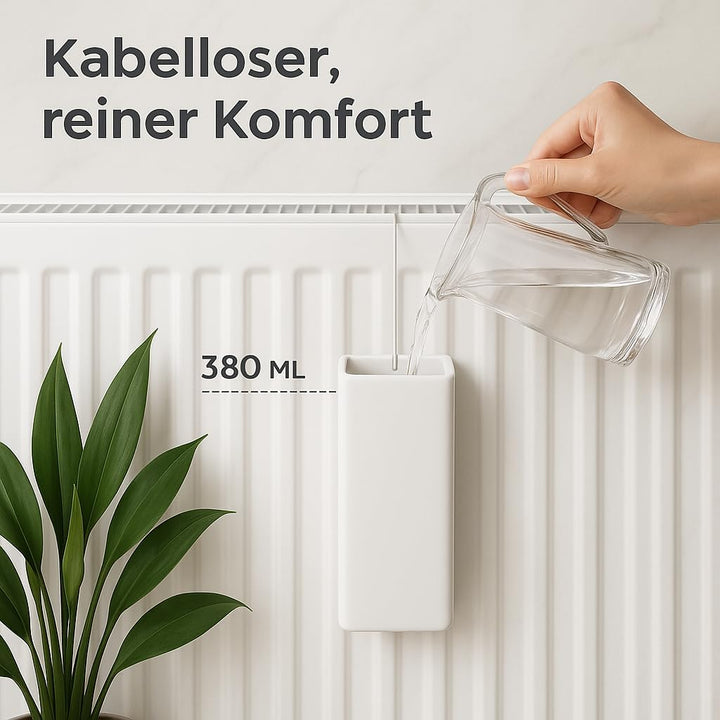 Luftbefeuchter für Heizung Set inkl. Haken - Keramik 380ml Wasserverdunster - weiss beige - Wasserve