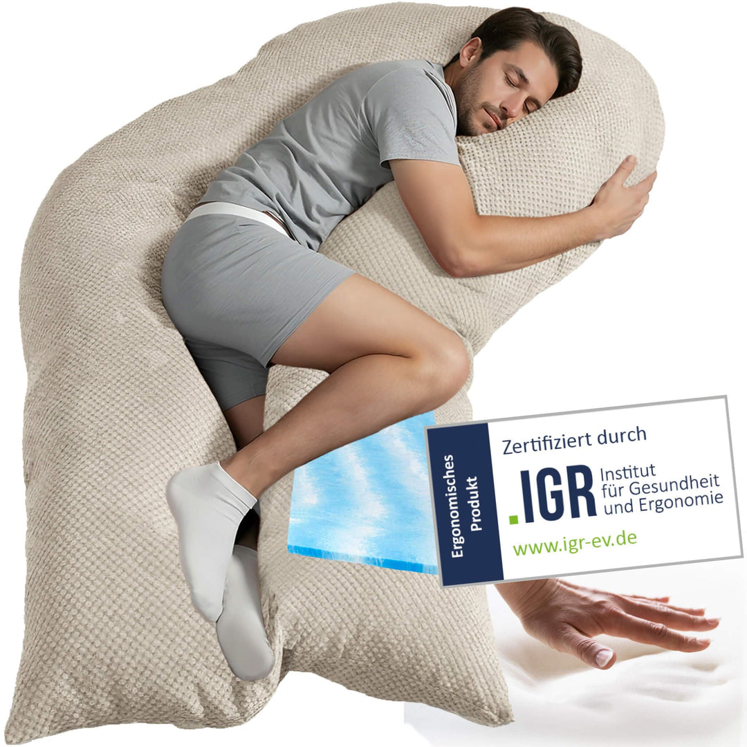 Traumreiter Seitenschläferkissen Visco XXL PRO, ergonomisches Full Body Builder Männer Schlafkissen,