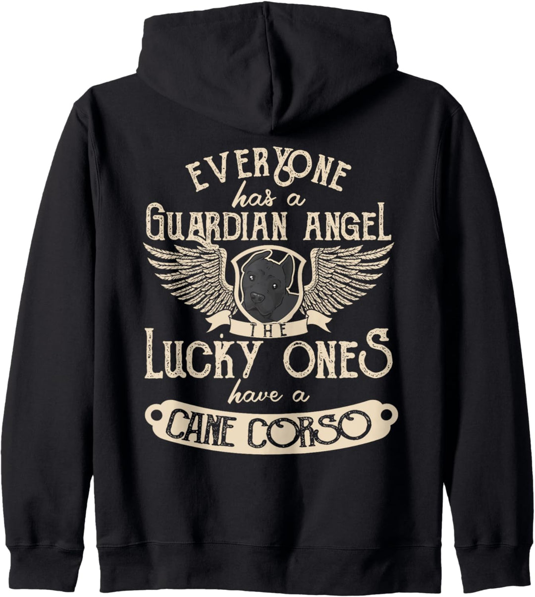 Cane Corso Italiano mit Schutzengel Spruch Kapuzenjacke