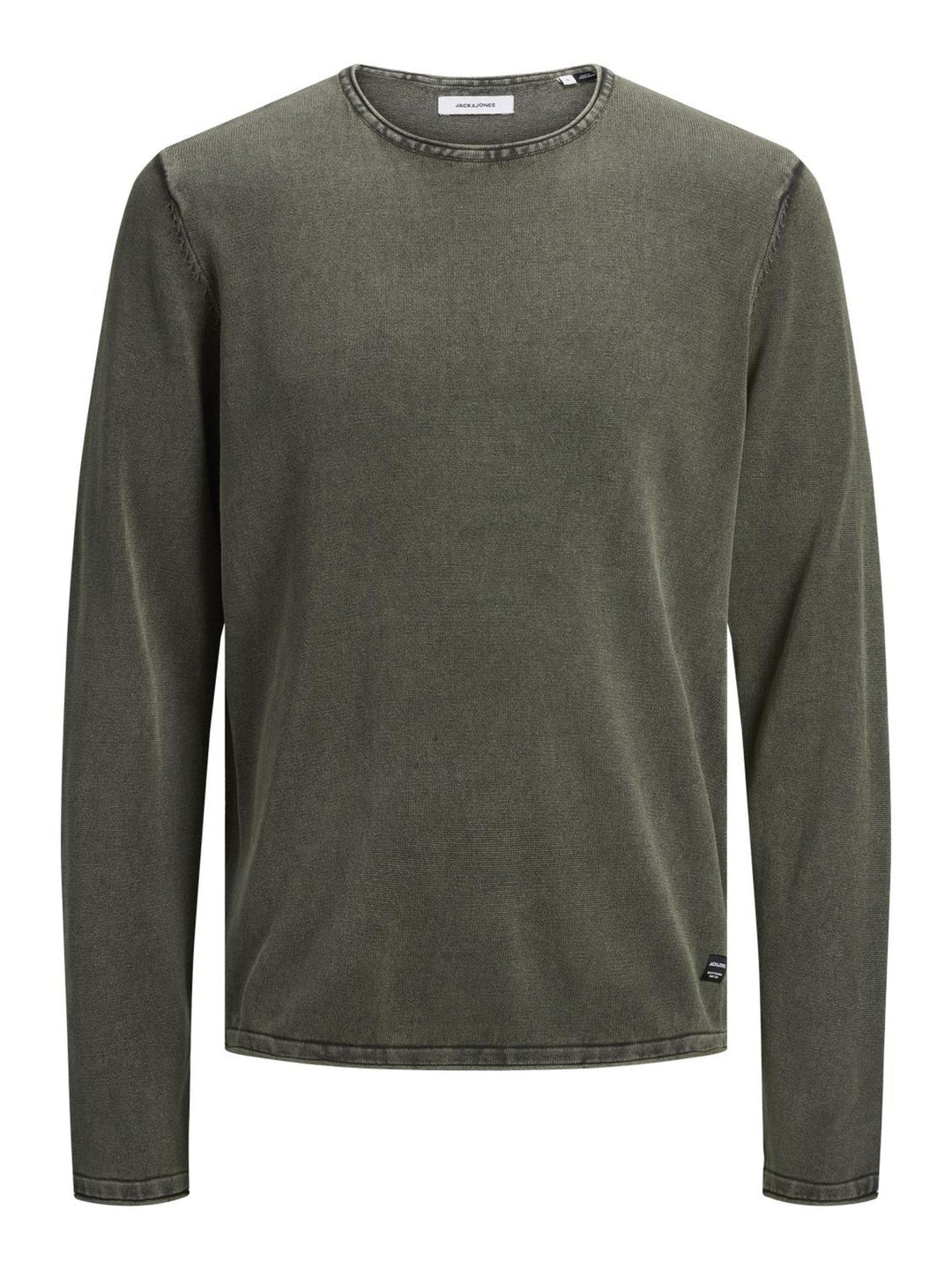 JACK & JONES Male Strickpullover mit Rundhals Einfarbig Strickpullover mit Rundhals XL Dusty Olive,
