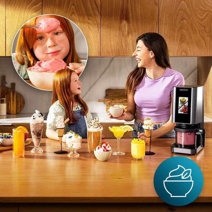 Cecotec Eismaschine Gelatec 1800 Touch, TFT Touch-Display, CreamOn + Re-Spin, 10 Automatikmodi, Zone
