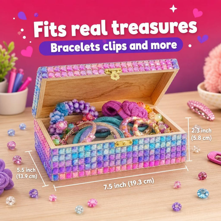 PURPLE LADYBUG Schmuckkästchen Mosaik Bastelset - Geschenk für Kinder ab 6 Jahre, Geschenk für Mädch