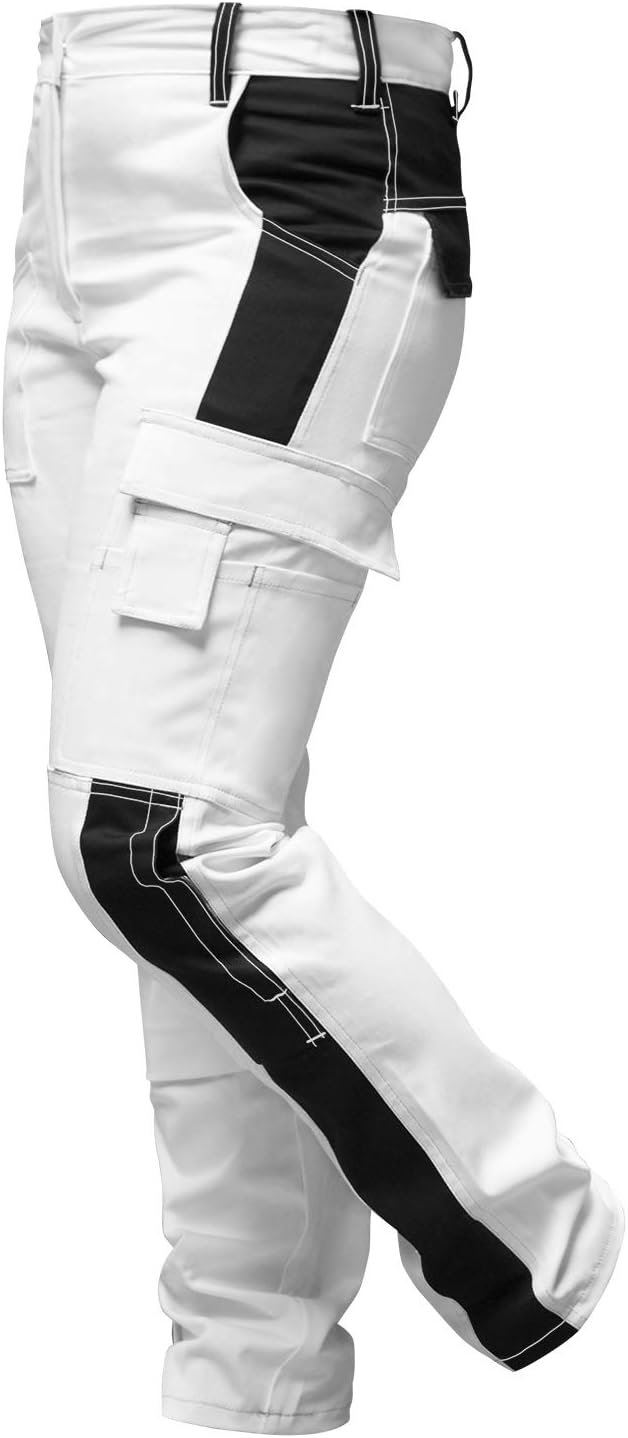 strongAnt Damen Arbeitshose komplett Stretch für Frauen Bundhose mit Kniepolstertaschen Schwarz Grau