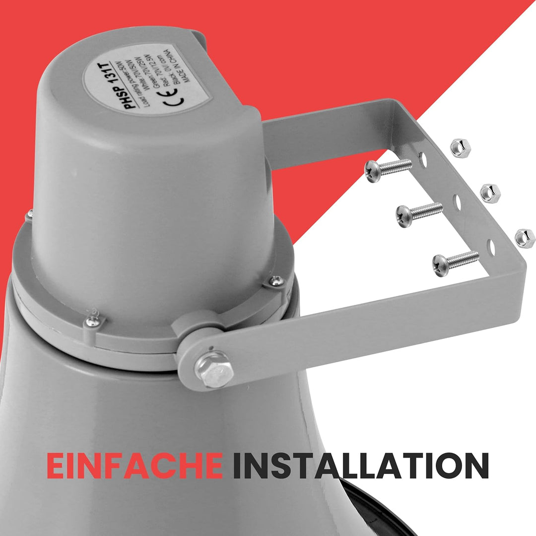 Pyle PA-Hornlautsprecher Innen/Aussen – Kompakter 34 cm Lautsprecher, 50 W, 400 Hz–5 kHz, 8 Ω, 70 V