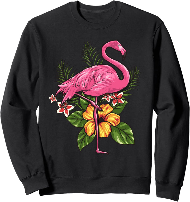 Süsse Flamingo-Blumen Sommer Tropische Geschenk Frauen Mädche Sweatshirt
