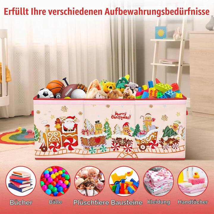 Extra Gross Aufbewahrungsbox mit Deckel Kinder, Zusammenklappbare Oxford-Spielzeugkiste mit Griff fü