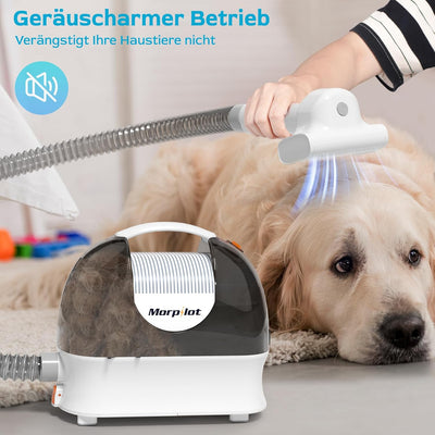 Hundeschermaschine mit Staubsauger, Morpilot Hundestaubsauger mit Bürste, 12000Pa Leistungsstarke El