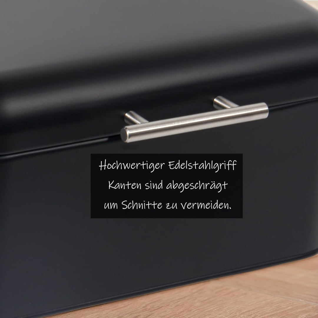 Brotkasten aus Metall mit Edelstahlgriff, Brot Lange Aufbewahren, Retro Brot Box, Brotaufbewahrungsb