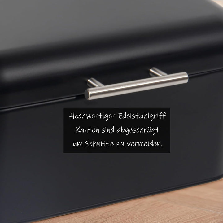 Brotkasten aus Metall mit Edelstahlgriff, Brot Lange Aufbewahren, Retro Brot Box, Brotaufbewahrungsb