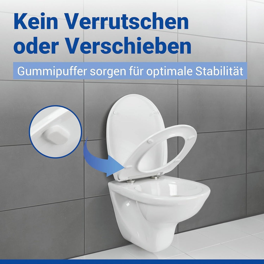 WENKO WC Sitz Mod. Biban, Toilettendeckel mit Absenkautomatik, Relief-Druck und Otter-Motiv, hohe Be