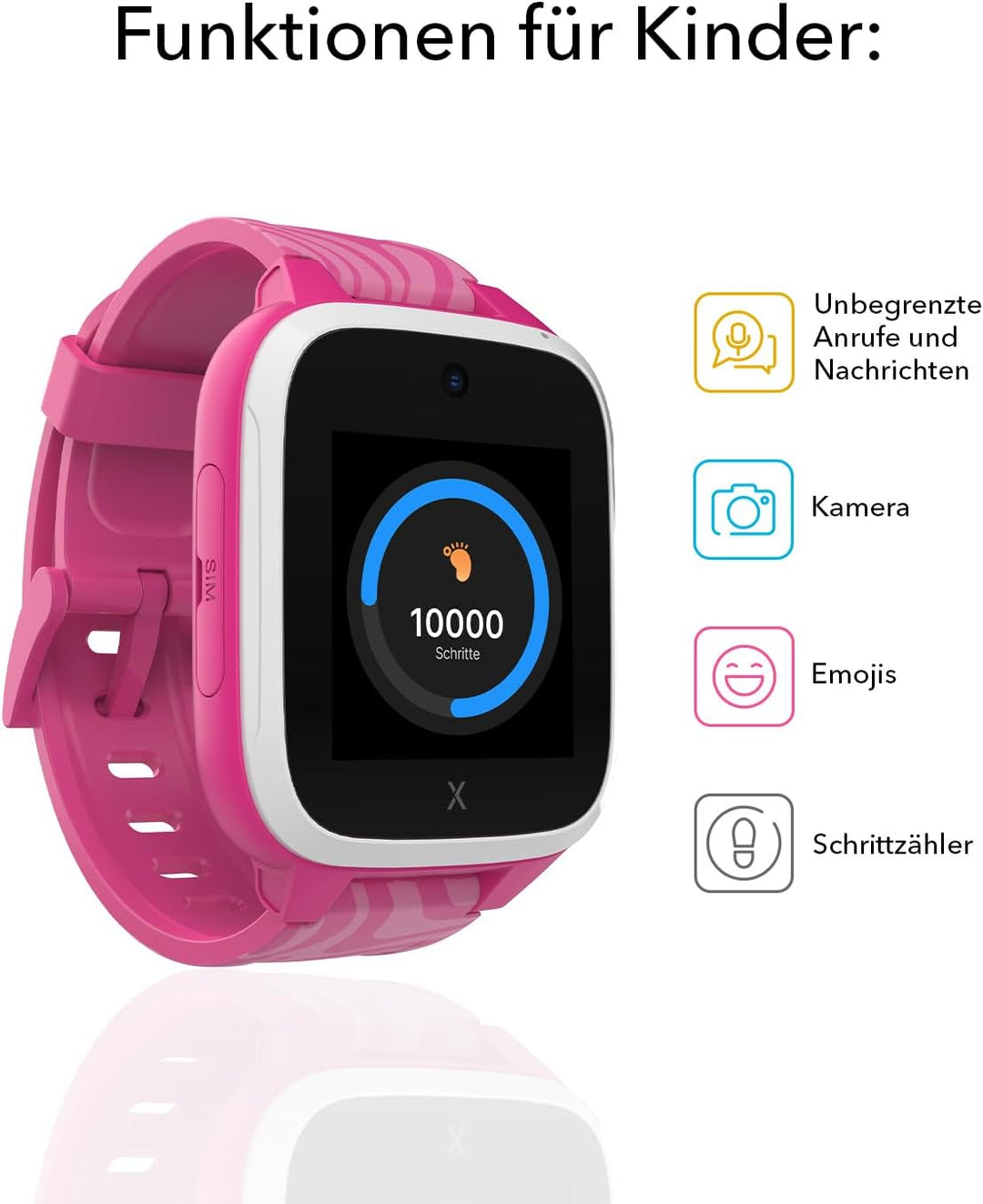 XPLORA XGO 3 - wasserdichte Telefon Uhr für Kinder - 4G, Anrufe, Nachrichten, Schulmodus, SOS-Funkti