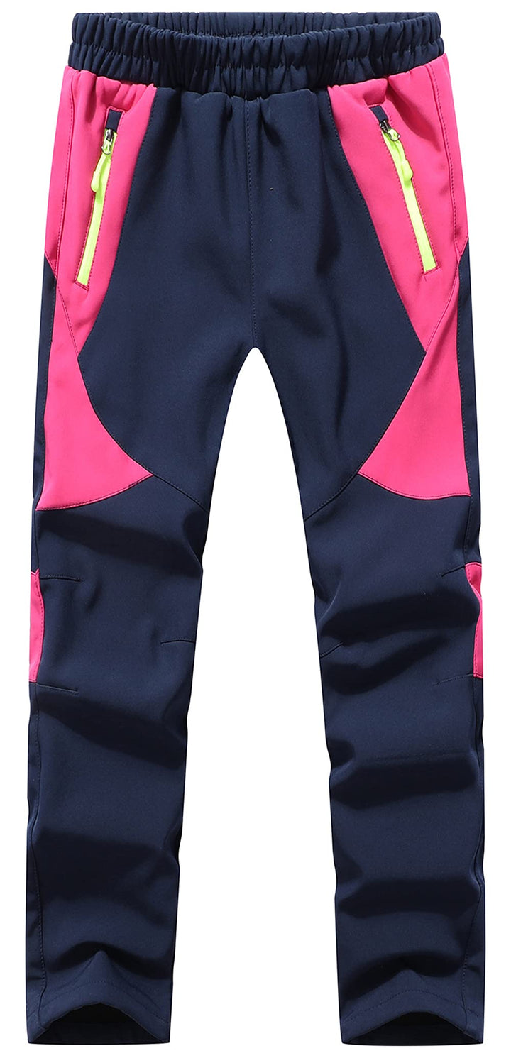 DAFENP Kinder Softshellhose Skihose Warm Gefüttert Thermohose Winter Wasserdicht Winddicht Schneehos