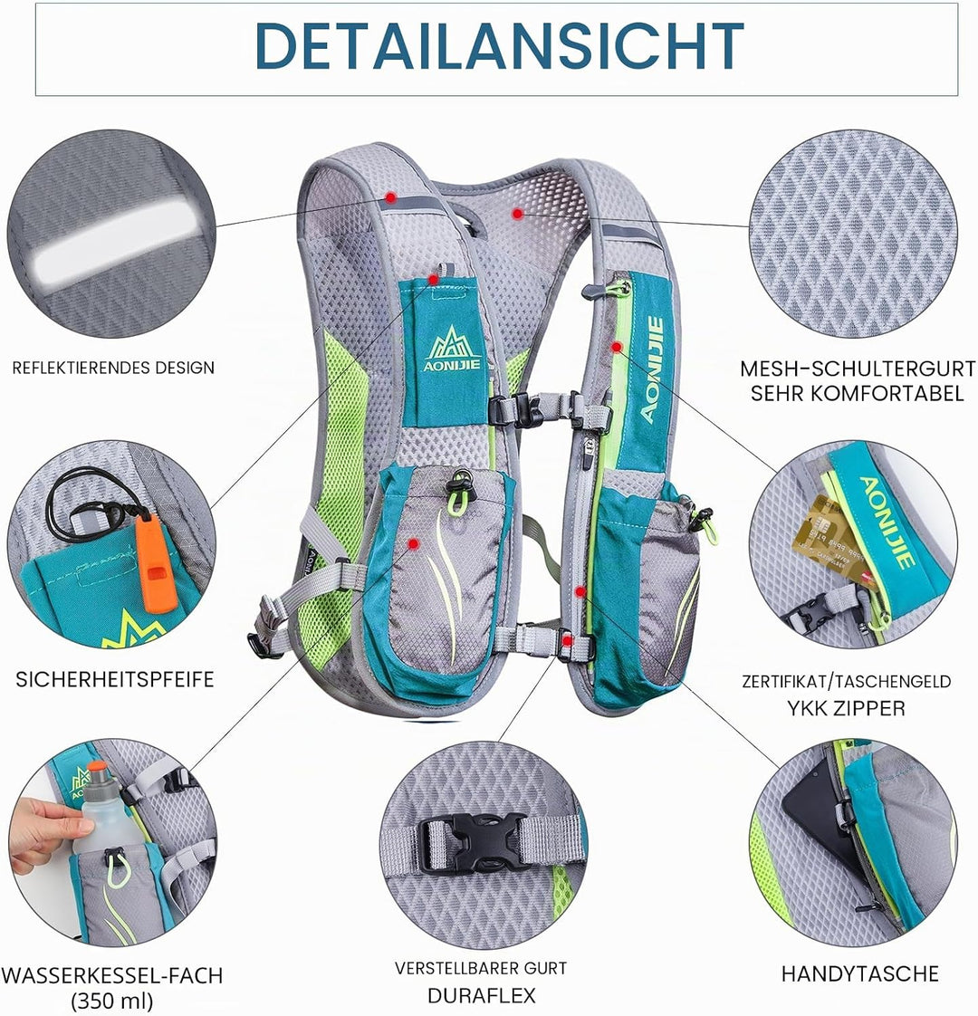 Geila Trinkrucksack, Trinkweste Outdoorsport Trail Marathoner Running Race Leichter Rucksack für Män