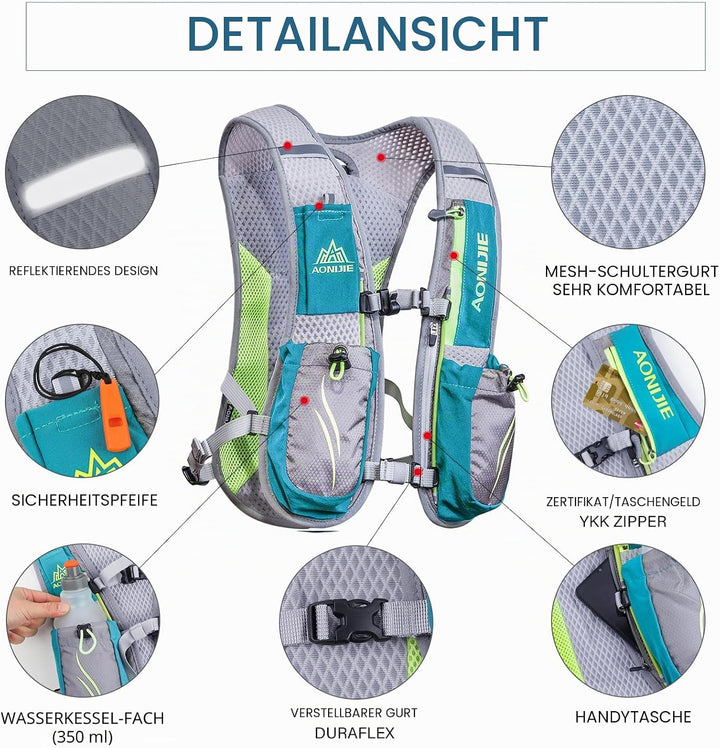 Geila Trinkrucksack, Trinkweste Outdoorsport Trail Marathoner Running Race Leichter Rucksack für Män