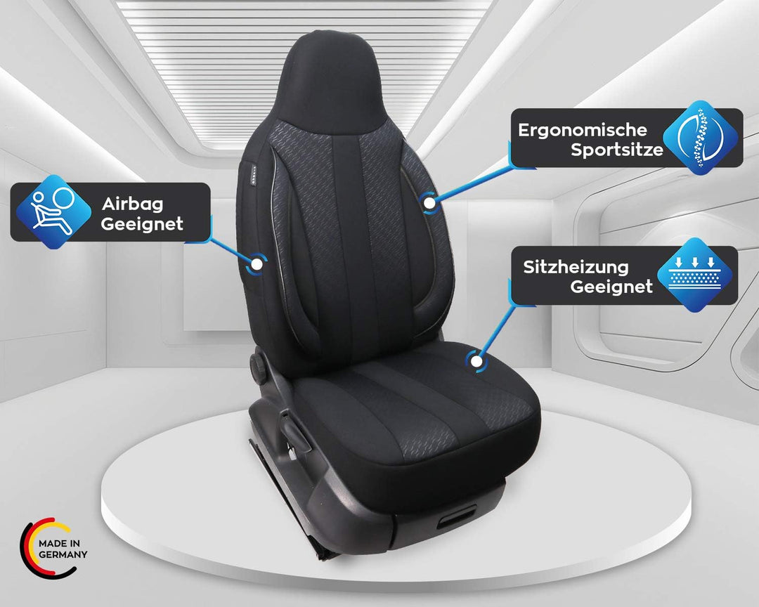 BREMER SITZBEZÜGE Mass Piloten Auto Schonbezüge kompatibel mit Isuzu D-Max 2 Fahrer &amp; Beifahrer ab 2