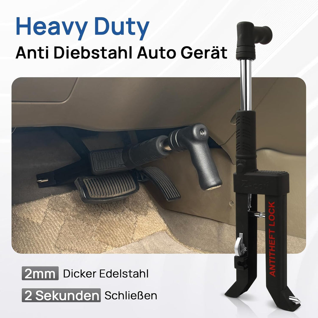 Boiarc Pedalschloss Diebstahlsicherung für Auto Bremse Kupplung, Schwerer Edelstahl Wegfahrsperre, B