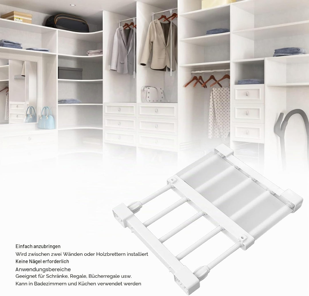 Topyond Schrank-Spannregal,Teleskop Klemmregal, Erweiterbares Lagerregal, Nagelfrei, Spannregal Schr