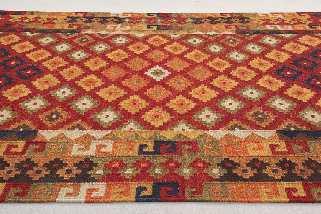 Kilim Carpets by Jalal Teppich Kilim Sivas 1 rot/Mehrfarbig 60 X 120 cm 60 X 120 cm Rot/Mehrfarbig,