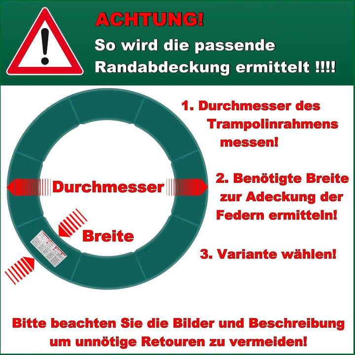 Baunsal® Trampolin Randabdeckung Ø 183 244 250 275 300 305 335 366 370 396 400 427 430 457 460 487 4