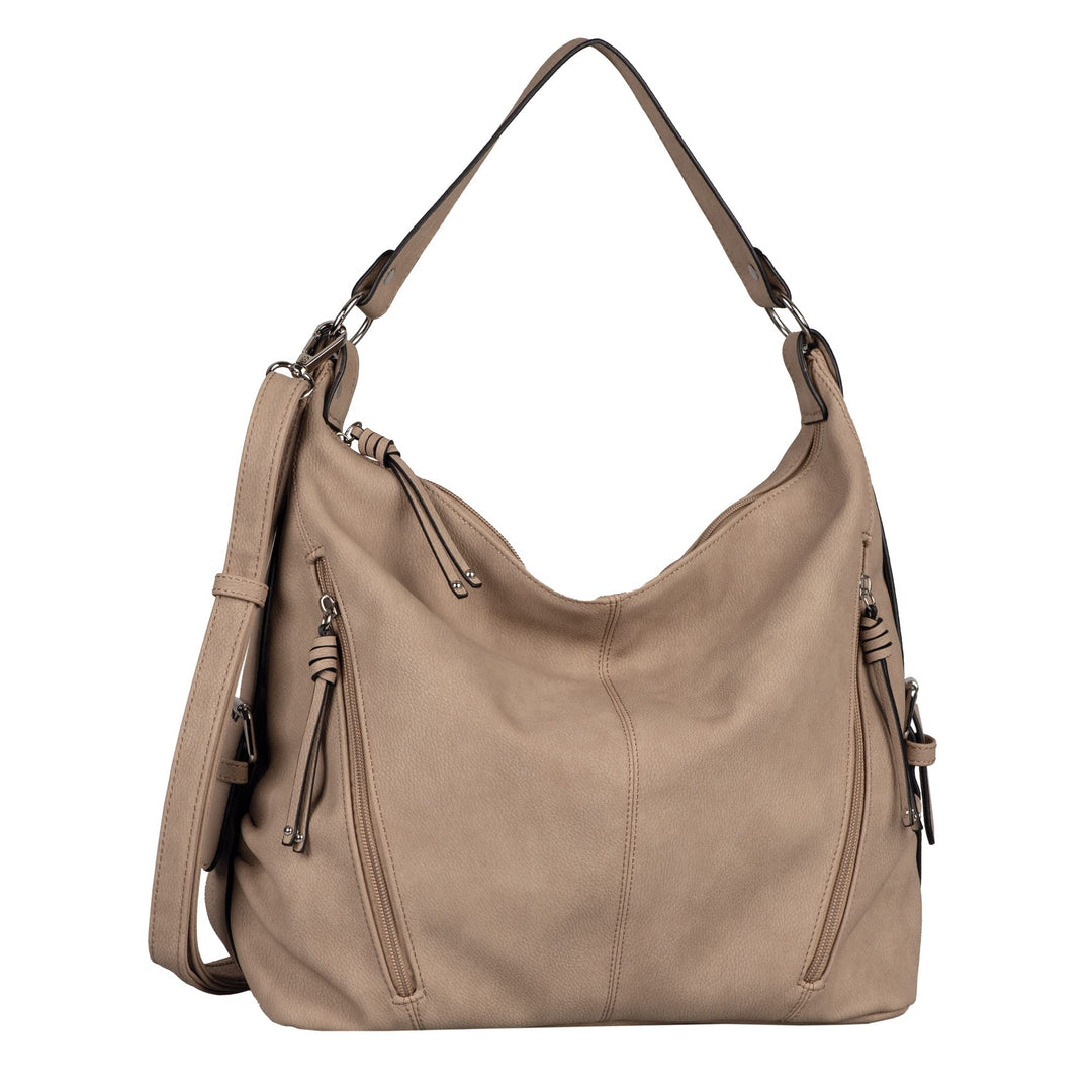 TOM TAILOR bags Caia Damen Hobo Bag Schultertasche 37x14x30 Taupe, 37x14x30 Taupe