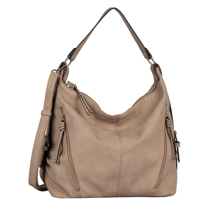 TOM TAILOR bags Caia Damen Hobo Bag Schultertasche 37x14x30 Taupe, 37x14x30 Taupe