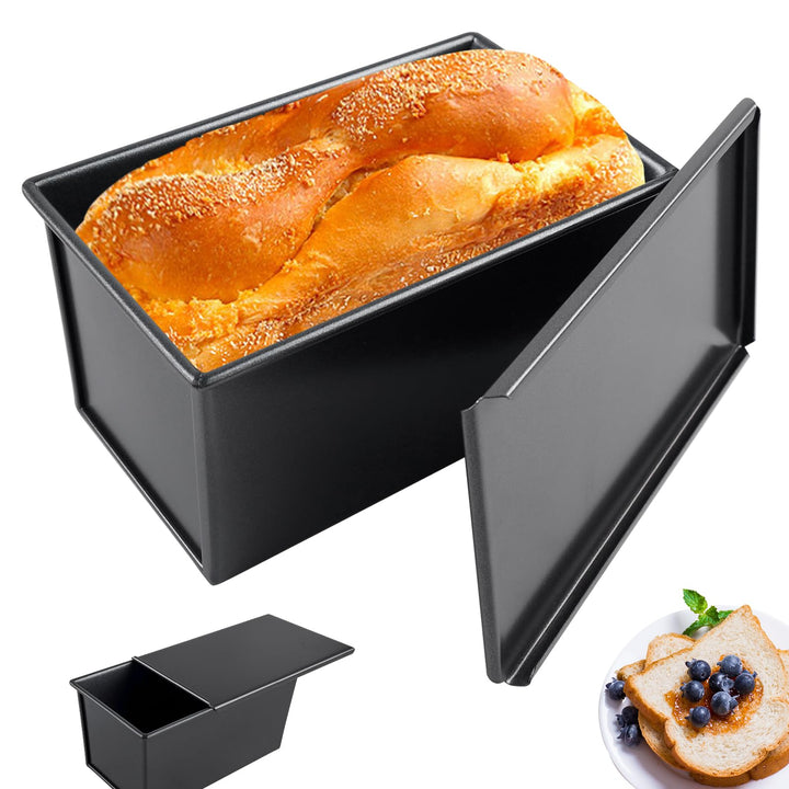 BORDEAG Brotbackform mit Deckel, Antihaft Kastenform Kuchen, Backform Rechteckige zum Backen von Toa