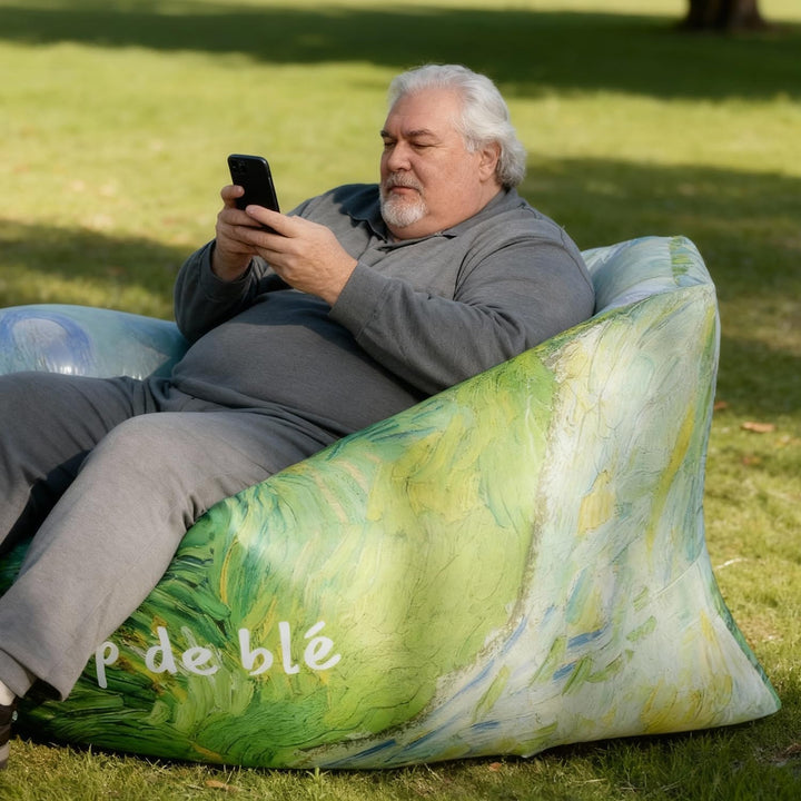 Aufblasbare Hängematte/Luftsofa – Kompakt zusammenfaltbar – Tragkraft: 181 kg – Masse: 160 x 76 x 53