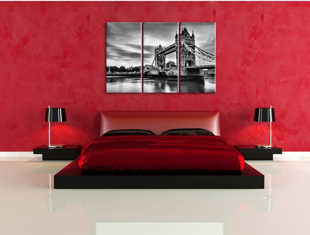 Pixxprint London als Leinwandbild/Grösse: 3 Teilig (120x80) cm/Wandbild/Kunstdruck/fertig bespannt