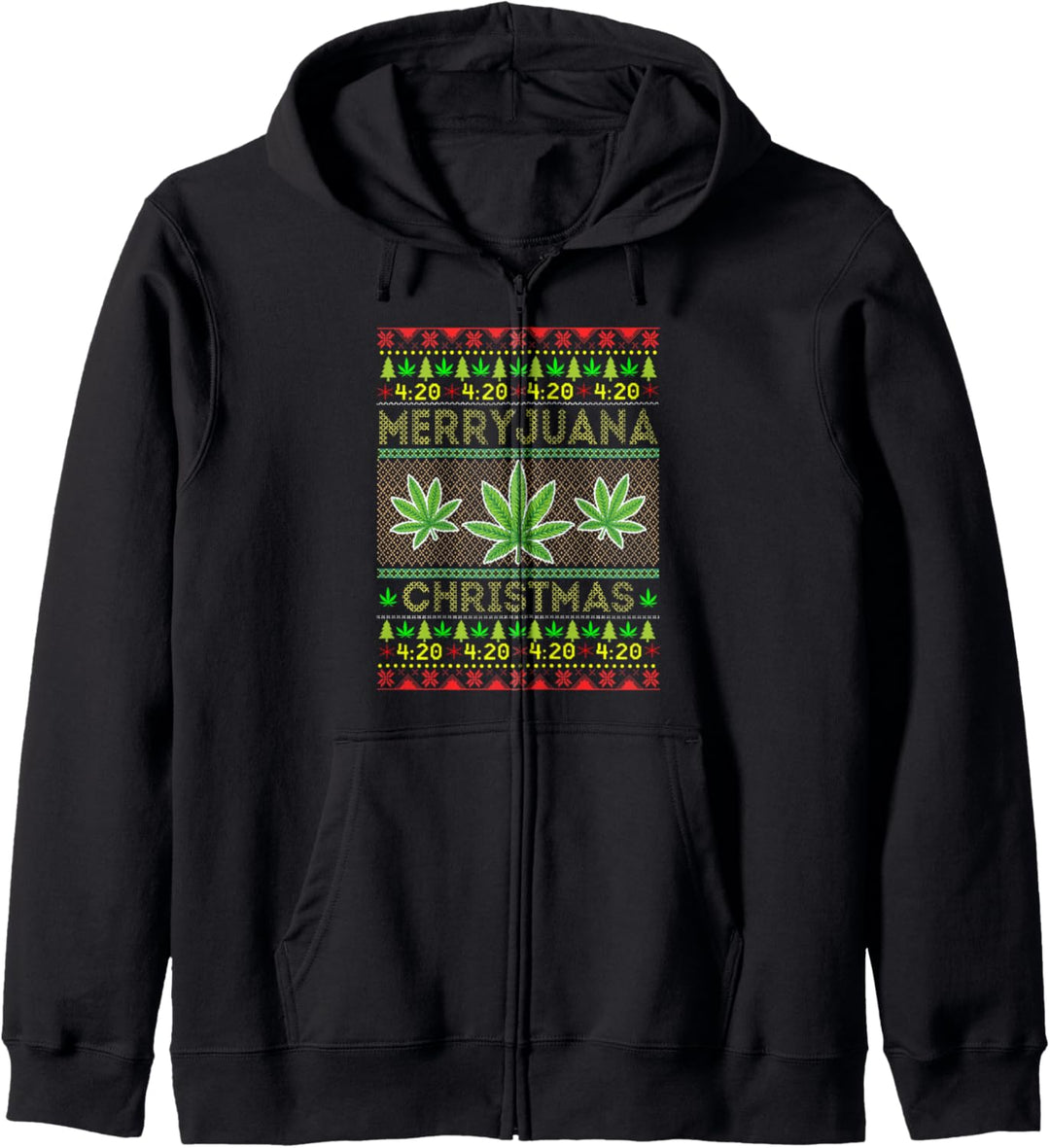 Merryjuana Christmas Design - Ugly Marijuana Weed Xmas Gift Kapuzenjacke