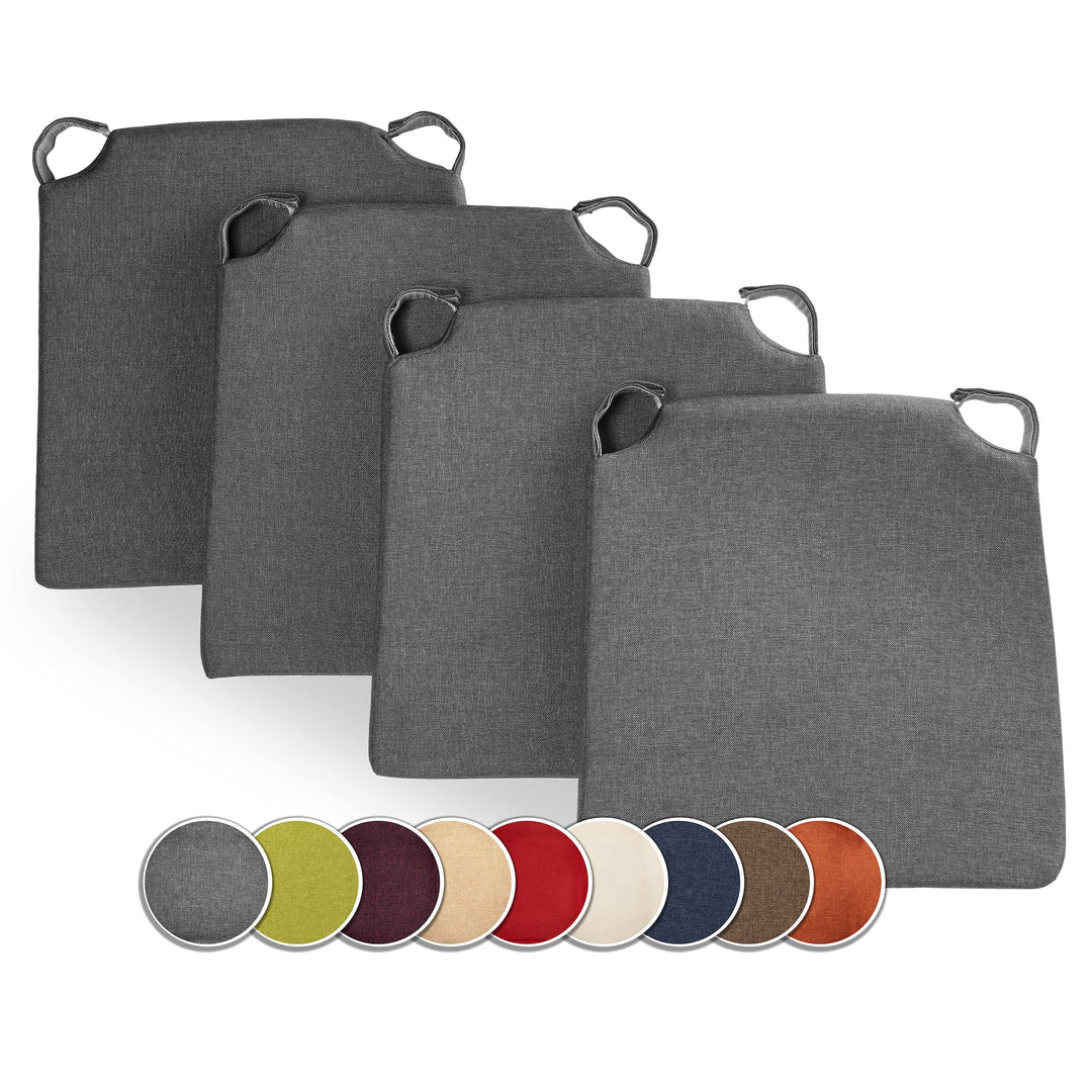 sunnypillow 4er Set Stuhlkissen mit Klettverschluss Polsterauflage Auflage für Stühle - Indoor/Outdo