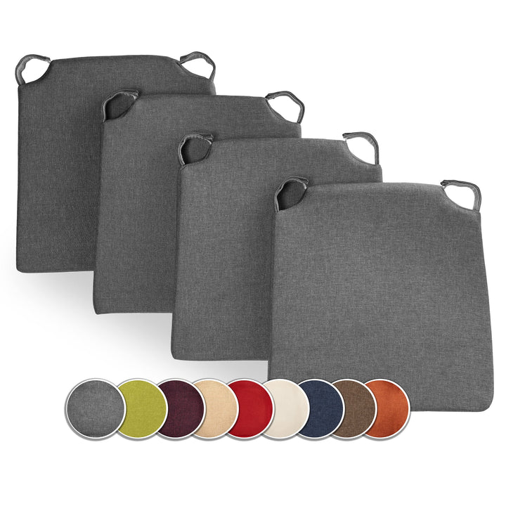sunnypillow 4er Set Stuhlkissen mit Klettverschluss Polsterauflage Auflage für Stühle - Indoor/Outdo