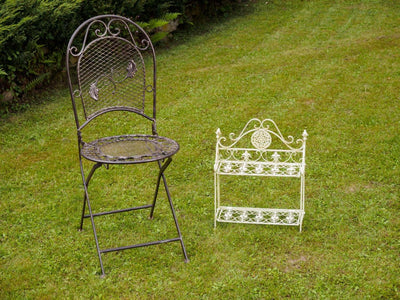 Regal Wandregal Eisen Garten Garderobe Pflanzenregal antik Stil creme weiss