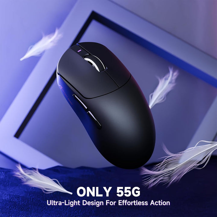 ATTACK SHARK X8PRO 55g ultraleichte Kabellose Gaming-Maus mit Spiralkabel, Mittelgrosse/Grosse Hände